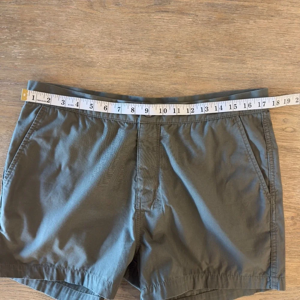 Ksubi Cotton Twill Flat Front Active Shorts-Men's Sz 34-Army Khaki Green-Hiking‎